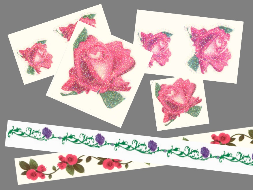 Květinové tetování s kytkami, růžemi, květinami